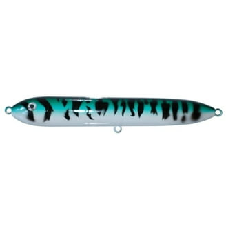 10 Pack Crocodile Spoon Fishing Lures 3oz, Green Mackerel Color - Reflective Treble Hooks For Saltwater & Freshwater