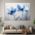 thumbnail image 6 of Mudket Blue and White Flowers Canvas Wall Art, Framed Floral Print, Ready to Hang Wall Decor for Living Room Bedroom, Modern Botanical Artwork - 12"L x 8"W, 6 of 10