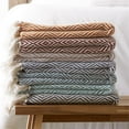 thumbnail image 7 of Aqua Blue X-Diamond Cotton Geometric Throw 50x60, 7 of 7