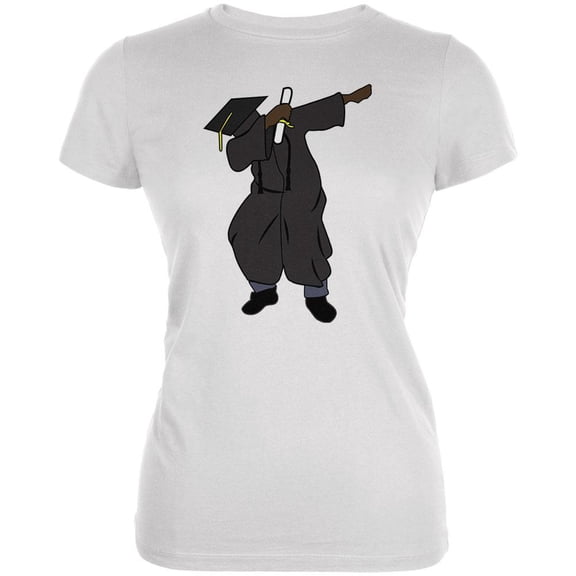 Dabbing Graduate Graduation Juniors Soft T Shirt White LG