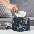 Leather Tissue Box Cover Square, starry sky Night butterfly Waterproof
