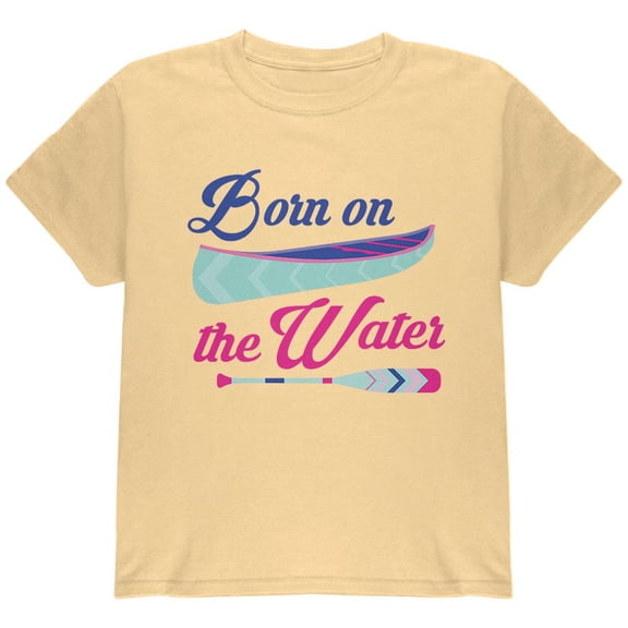 Summer Sun Born on the Water Kayak Youth T Shirt Yellow Haze YSM