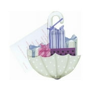 Stevie Streck Designs AW942W BOX It'S Raining Gifts with Iris Ribbon Tag with Clear Glitter - Pack of 3