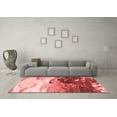 thumbnail image 3 of Ahgly Company Machine Washable Indoor Square Abstract Red Modern Area Rugs, 3' Square, 3 of 4