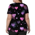 thumbnail image 4 of Valentine Day Scrub Tops for Women Love Heart Print V Neck Plus Size Nursing Uniform Medical Short Sleeve Quick Dry Scrubs with Pockets Navy 4XL, 4 of 5