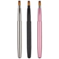 thumbnail image 1 of Professional Retractable Lip Brushes, Dual-ended Design for Quick Makeup, Travel Lip Makeup Brush Set Including Lid (Black, Silver, Pink), 1 of 2