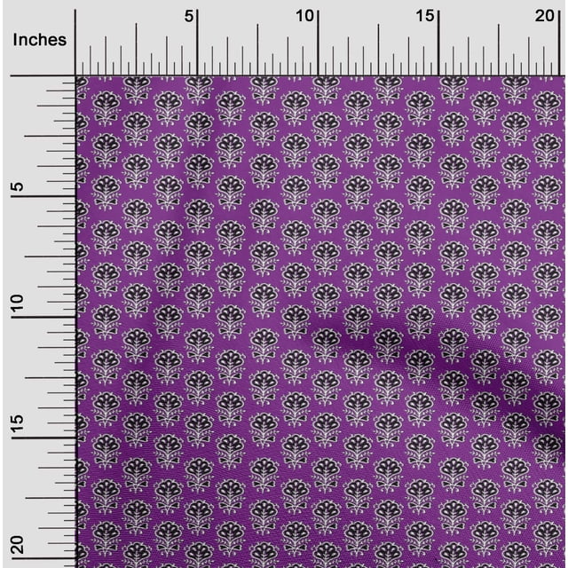oneOone Cotton Poplin Fabric Leaves & Floral Block Decor Fabric Printed BTY 56 Inch Wide