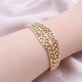 thumbnail image 6 of DESIGNICE Bangle Bracelets for Women Cut-Out Design Gold Chunky Bracelet Womens Gifts for Birthday Bangle Bracelets for Women Style1, 6 of 7