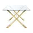 thumbnail image 5 of Pangea Home Beverly Modern Glass & Polished Steel Dining Table in Gold & Clear, 5 of 6