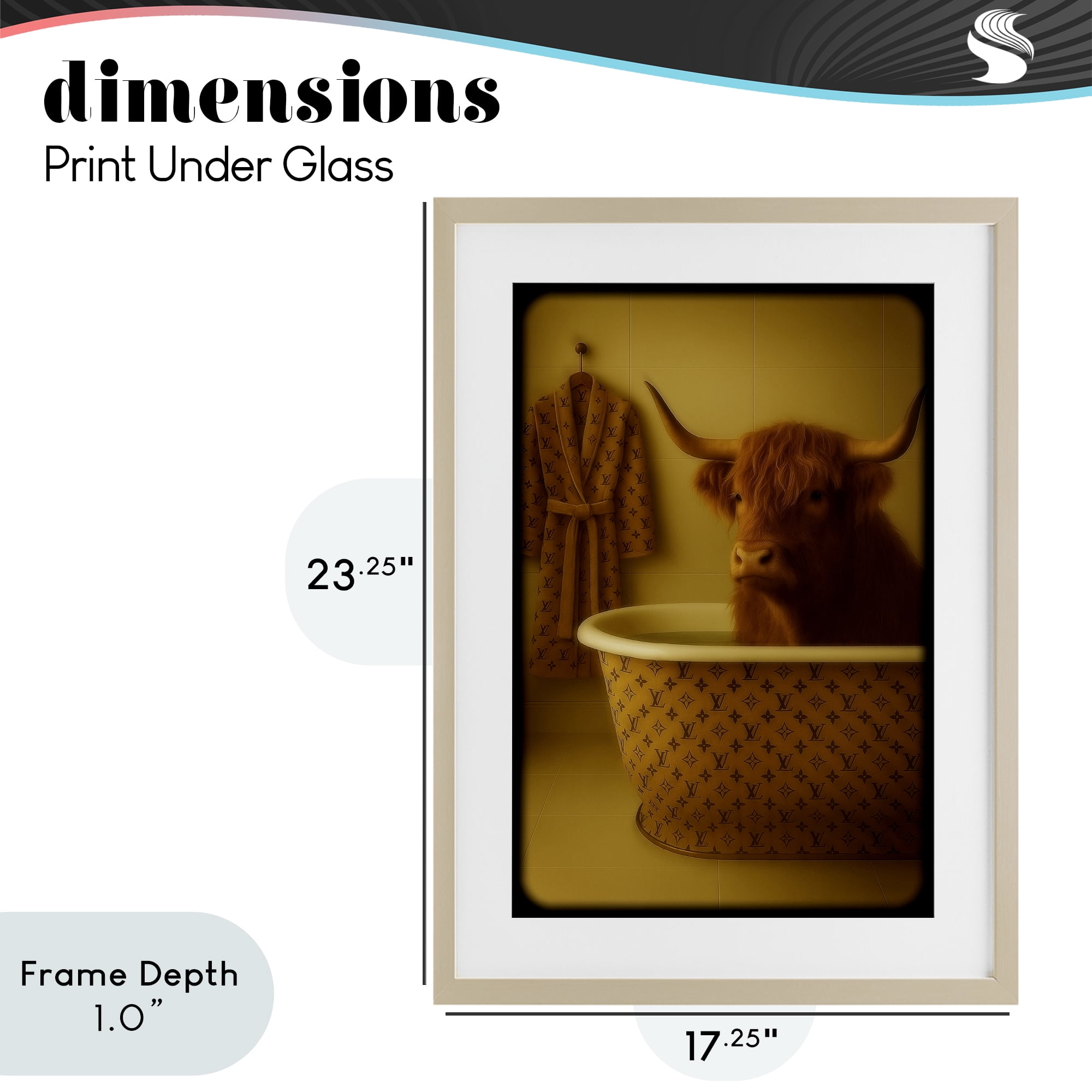 Stupell Industries Couture Highland in Luxury Tub Birch Framed Print Under Glass, design by Grotto Studios