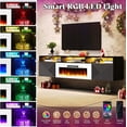 thumbnail image 5 of Merluxy 70" Floating TV Stand with Fireplace, Modern Wall Mounted Entertainment Center, Black/White, 5 of 9