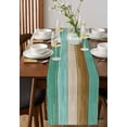 thumbnail image 3 of Table Runner Dresser Scarf 13 x 72 Inch Teal Green Brown Wood Grain Gradient Farmhouse Vintage Table Runners Non-Slip Heat Kitchen Dining Table Decor for Indoor Outdoor Home Party Decoration, 3 of 7
