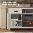 thumbnail image 5 of LazySunsets 70" Electric Fireplace TV Stand for TVs Up to 80 Inches,Farmhouse Media Console with 36" Color Changing Fireplace Insert, Barn Doors,Drawers & Adjustable Storage Shelves,White, 5 of 7