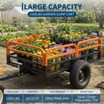 thumbnail image 5 of 1500 Lbs Garden Cart, 15 Cu.ft Garden Utility Trailer Steel Dump Cart with Removable Sides, Hand Pull or Foot Pedal Dumping for ATV UTV Lawn Mower Tractor, 5 of 14