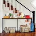 thumbnail image 4 of Long Narrow Console Table with Charging Station, Rustic Brown, 4 of 5
