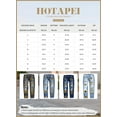 thumbnail image 4 of HOTAPEI Womens Ripped Jeans Leopard Floral Patchwork Jeans Straight Leg Jeans Destroyed Slim Fit Jeans, 4 of 4