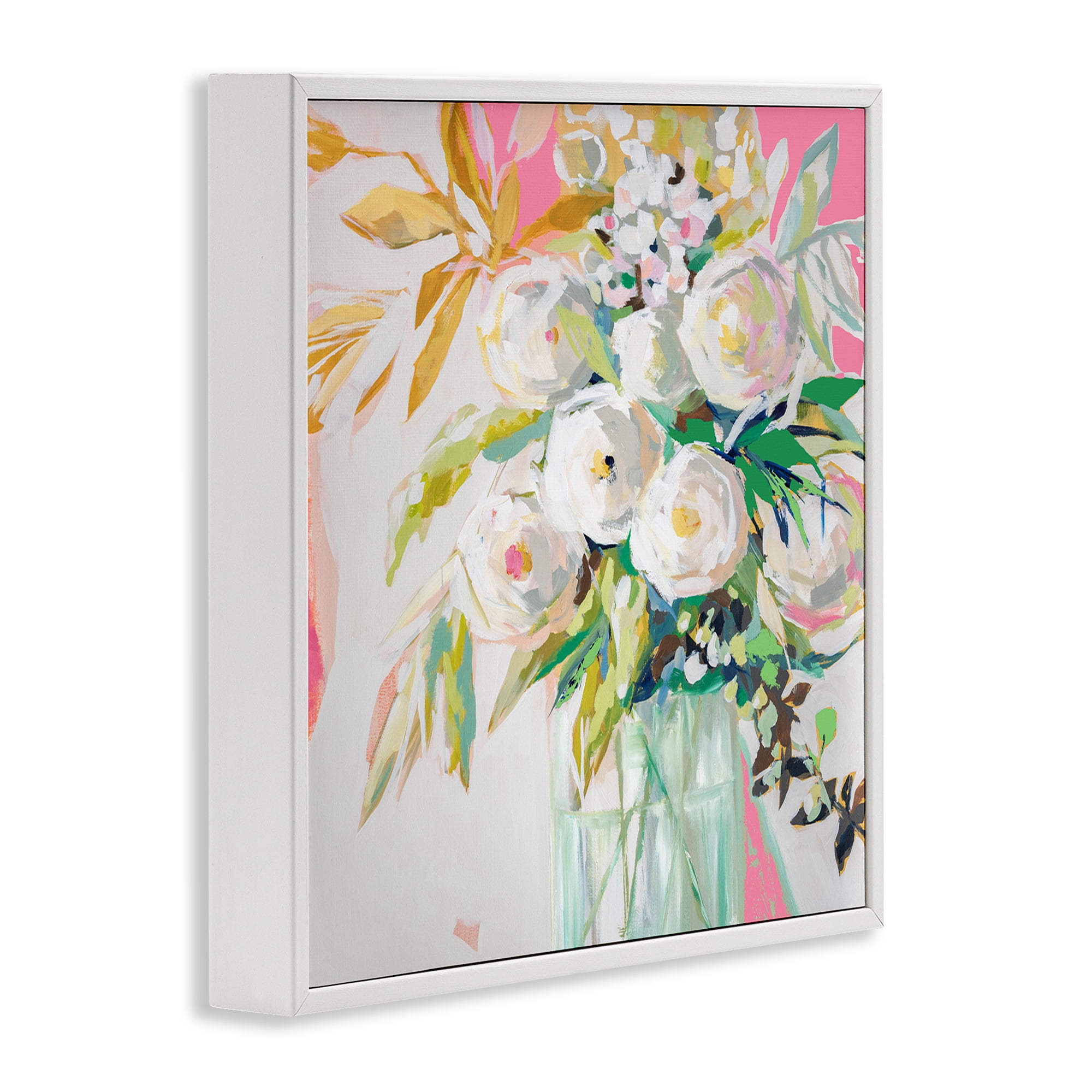 Stupell Industries Springtime Soiree Roses Botanical & Floral Painting White Framed Art Print Wall Art, 24 x 24