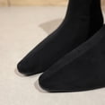 thumbnail image 6 of HAPIMO Women Ankle Boots Square Toe Flat Heel Rear Zipper Stretch Suede‑like Upper Footwear For Evening Dates And Urban Daily Outings Black 36, 6 of 9