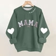 thumbnail image 2 of Women's Mama Printed Crewneck Sweatshirt Long Sleeve Drop Shoulder Heart Graphic Casual Loose Fit Tops (XL, Purple), 2 of 6