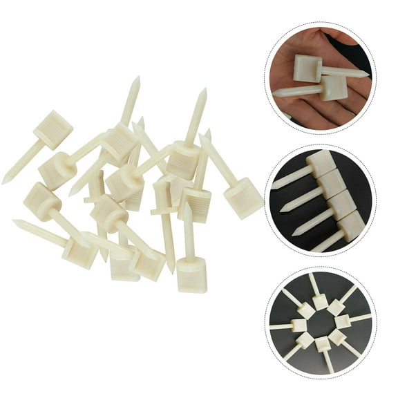 FRCOLOR Cylindrical Archery Target Pins 20Pcs White Beige for Professional Users Personal Users Fixing