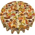 thumbnail image 5 of Autumn Tablecloth Fall Round Tablecloth 60 Inch Washable Reusable Harvest Tablecloth for Home Parties Dinner Picnic Dining Kitchen Decor, 5 of 6