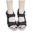 thumbnail image 3 of Siilsaa Platform Sandals Women Women's Platform Sandals Casual Summer, Comfortable with Adjustable Buckle Black,7, 3 of 6