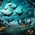 thumbnail image 1 of Heliisoer Halloween Crease Bats Decoration Wall Sticker Party PVC Sticker, 1 of 9