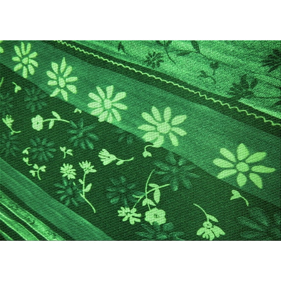 Ahgly Company Machine Washable Indoor Rectangle Transitional Deep Emerald Green Area Rugs, 3' x 5'