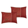 thumbnail image 3 of ESCA 7-Pieces Floral Red Comforter Set - Queen Size, Dalia Peony Embroidery Floral Bedding Set, 3 of 7