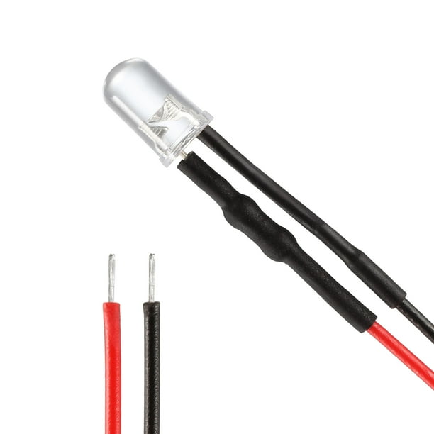 30Pcs Mezcla de Color 5mm LEDs Preconectados Luz DC3-6V 20cm LED Preconectado