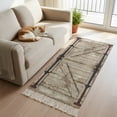 thumbnail image 4 of Kitchen Rug Runner 2'x 5', Farmhouse Wood Grain Indoor/Outdoor Washable Carpet with Tassels, Vintage Country Barn Gate Brown Reversible Low-Pile Soft Area Rug for Living Room, Bedside, Sink, 4 of 9