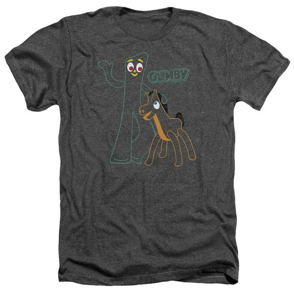 Gumby - Outlines - Heather Short Sleeve Shirt - X-Large