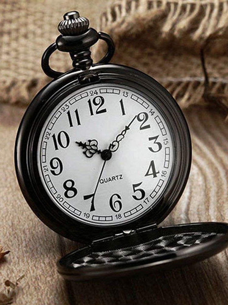 Everso Vintage Pocket Watch Quartz Pocket Watch with Chain Classic Mechanical Movement Smooth