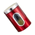 thumbnail image 3 of Kitchen Canister Stainless Steel Grain Storage Container Visible Tea Coffee Jar with Lid  Red, 3 of 9