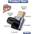 thumbnail image 2 of 2 Pack USB C 90 Degree Angled Adapter Right Angle Type C Male to Female Adapter 40Gbps 100W Fast Charge Plug USB C Up and Down Extender Connector Compatible with Samsung MacBook Steam Deck, 2 of 5