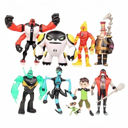 Cuisine ace Ben 10 Action Figures – 9-Piece Ben10 Figurine Set Includes Four Arms, Grey Matter, Kineceleran, Diamondhead, Tennyson Safe and Durable