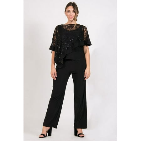 Women's Three Piece Pant Set With Poncho