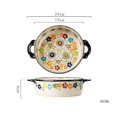 thumbnail image 2 of Large-capacity High-temperature Household Baking Dishes Vintage Underglaze Tableware Deep Dinner Plate with Handle, 2 of 6