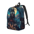 thumbnail image 1 of Balery Starry Sky Moon Wolf Leader Mochila Clásica Impresa Básica para Viaje, Mochila Escolar Resistente al Agua, Mochila de Lona con Correas Ajustables-Small, 1 of 5