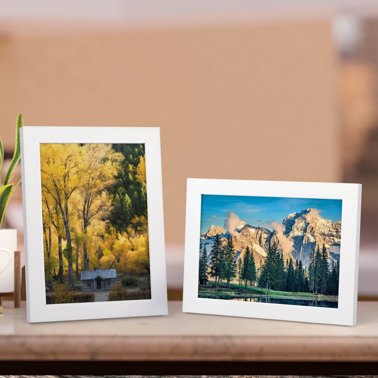 12-Pack White Woodgrain 5x7 Picture Frames for Wall or Tabletop