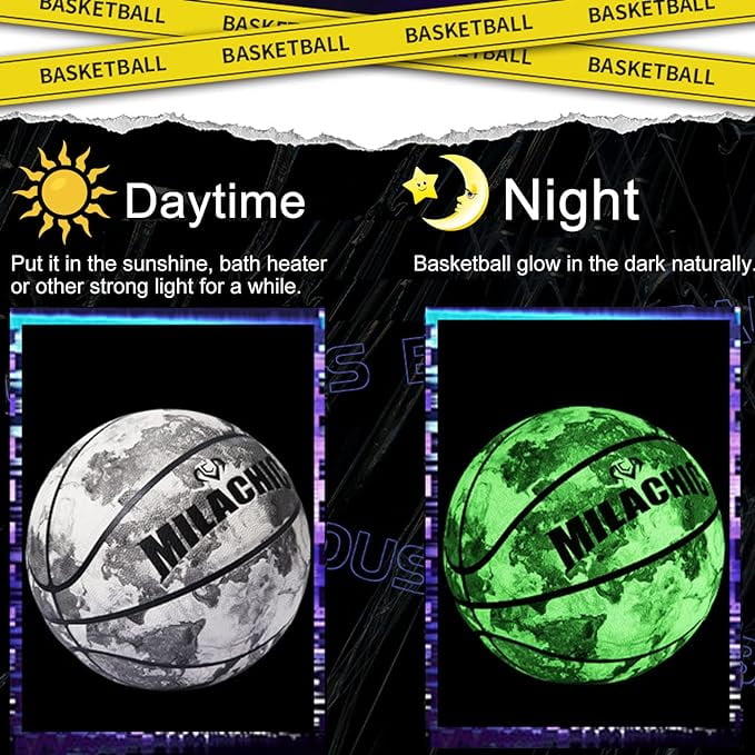 Customized Personalized Basketball, Glow in The Dark Personalized Basketball Gift Size 7 (29.5") / Size 6 (28.5") / Size 5 (27.5"), Custom Name, Text, Logo, Photos on Basketball