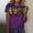 Shirts-703Multicolor, variant on LEKWK Womens Graphic T Shirts Purple Gold Masquerade Masks Crew Neck 3/4 Sleeve Mardi Gras Shirt Beads Feather Print Carnival Party Blouse