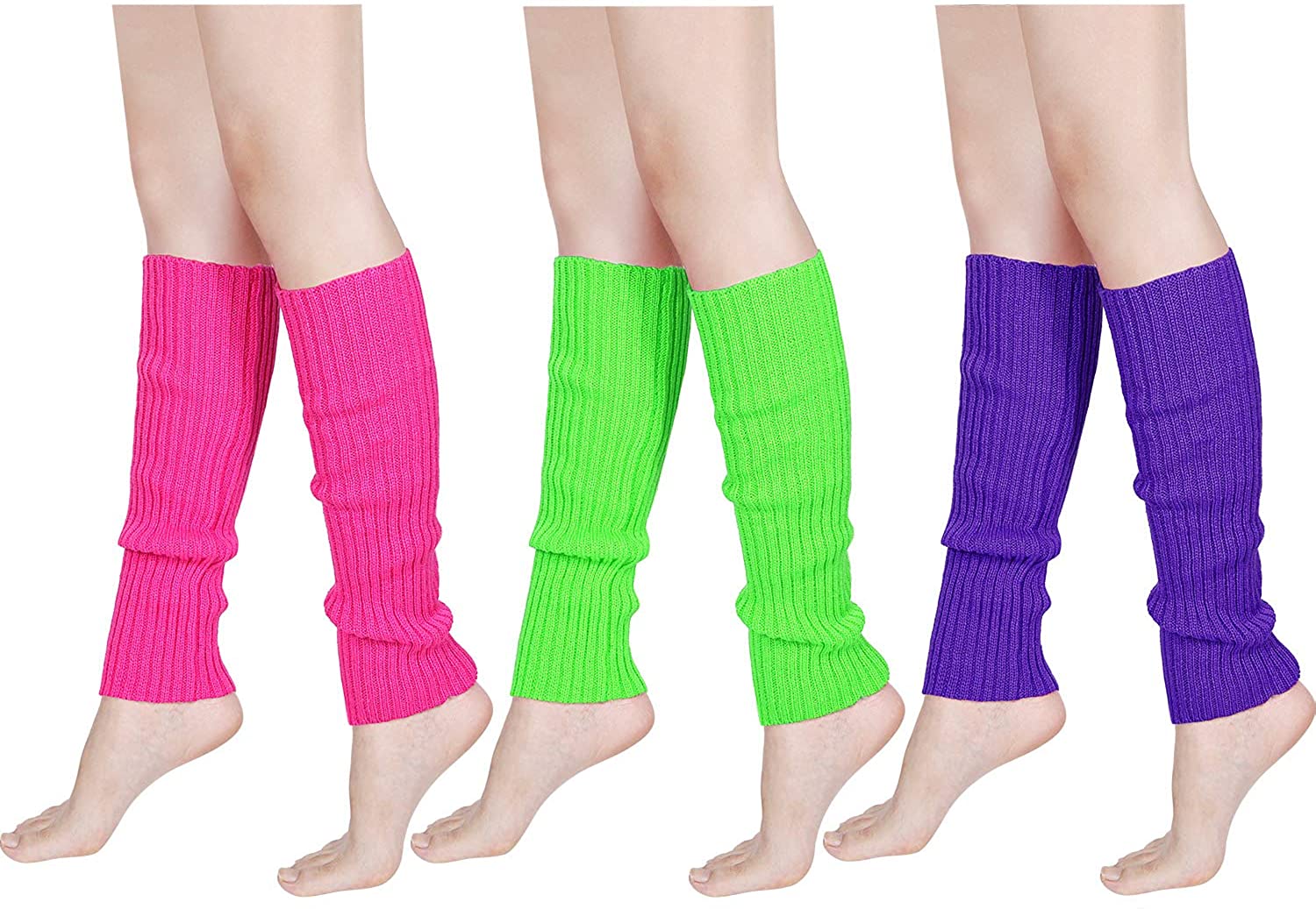 Neon Leg Warmers Knit Ribbed Leg Warmer 