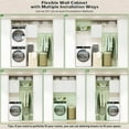 thumbnail image 6 of Homieasy Wall Cabinet with 2 Storage Shelf Towers, 46'' Wide Wall Organizer Cabinet with Door & Hanging Rod, Reversible, Small Wall Mounted Cabinet for Laundry, Bedroom, Closet, Garage, White, 6 of 7