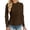 Coffee, variant on Knit Pullover Sweater Elegant Tunic Top With Waist Slim Fit Ribbed Texture Long Sleeve Casual Comfort Wear