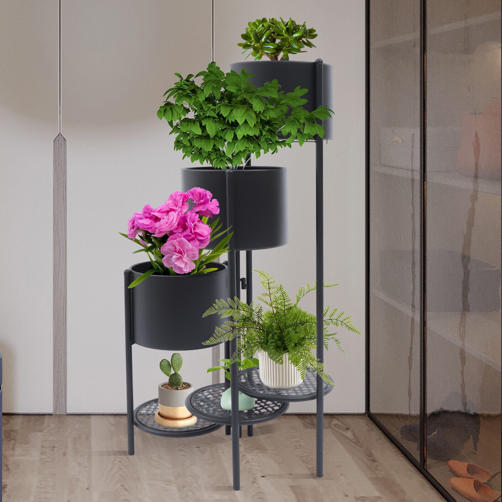 Miumaeov Metal Plant Stand Modern Single Small Round Plant Pedesta 6