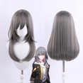 thumbnail image 2 of Peluca de cosplay de Honkai Star Rail Trailblazer para hombre y mujer, peluca de cosplay de pelo gris para Halloween, peluca de cosplay de Honkai Trailblazer para hombre y mujer, 2 of 5