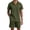 Armygreen, variant on Men's 2-Piece Summer Outfit Set - Textured Quarter-Zip Polo Shirt & Drawstring Shorts, Casual Loungewear Tracksuit