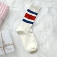 thumbnail image 2 of AWZXDE Unisex Japanese Striped Socks, Retro Sport Crew Socks for Men & Women Red,One Size, 2 of 3