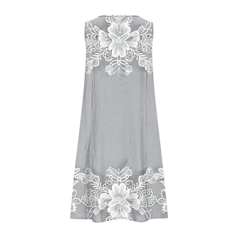 Asdoklhq Womens Jumper Dress Long Dresses for Women Women's Solid Color Casual Sleeveless Linen Loose Fitting Dress with Pockets White S, Size: Small Asdoklhq Womens Jumper Dress Long Dresses for Women Women's Solid Color Casual Sleeveless Linen Loose Fitting Dress with Pockets White S, Size: Small